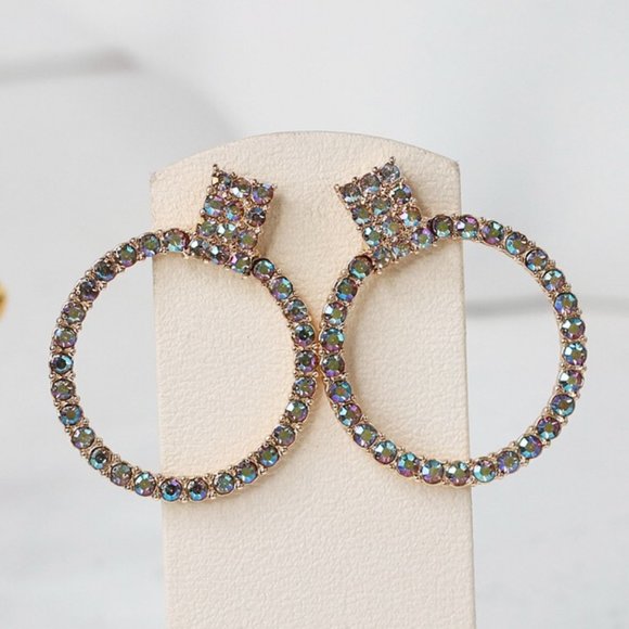 4/$25 BaubleBar Adalia Stone Hoop Earrings - Picture 2 of 3